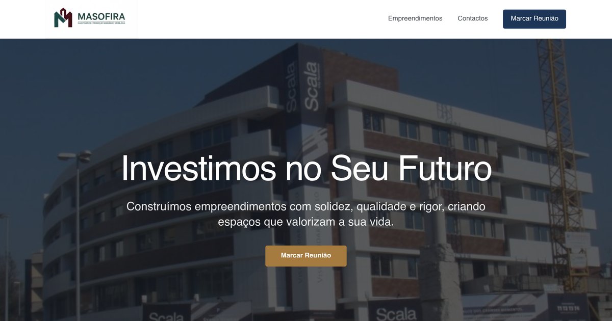 Masofira — website de promoção imobiliária